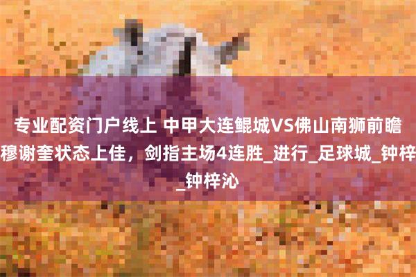 专业配资门户线上 中甲大连鲲城VS佛山南狮前瞻，穆谢奎状态上佳，剑指主场4连胜_进行_足球城_钟梓沁